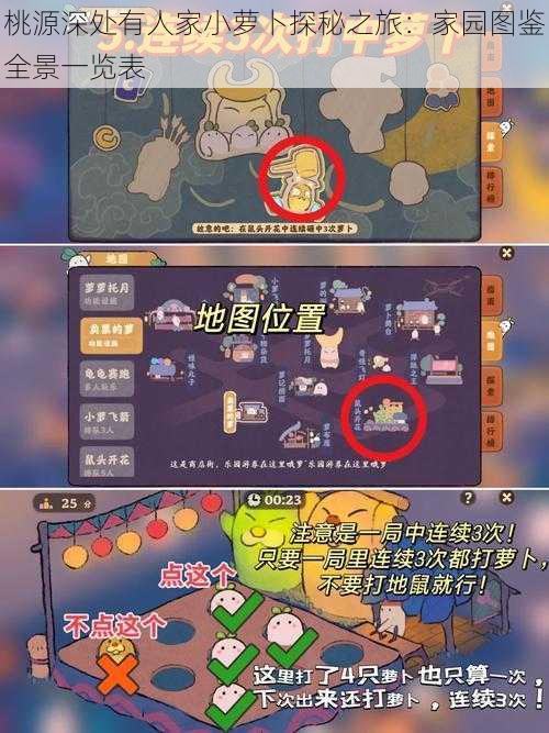 桃源深处有人家小萝卜探秘之旅:家园图鉴全景一览表