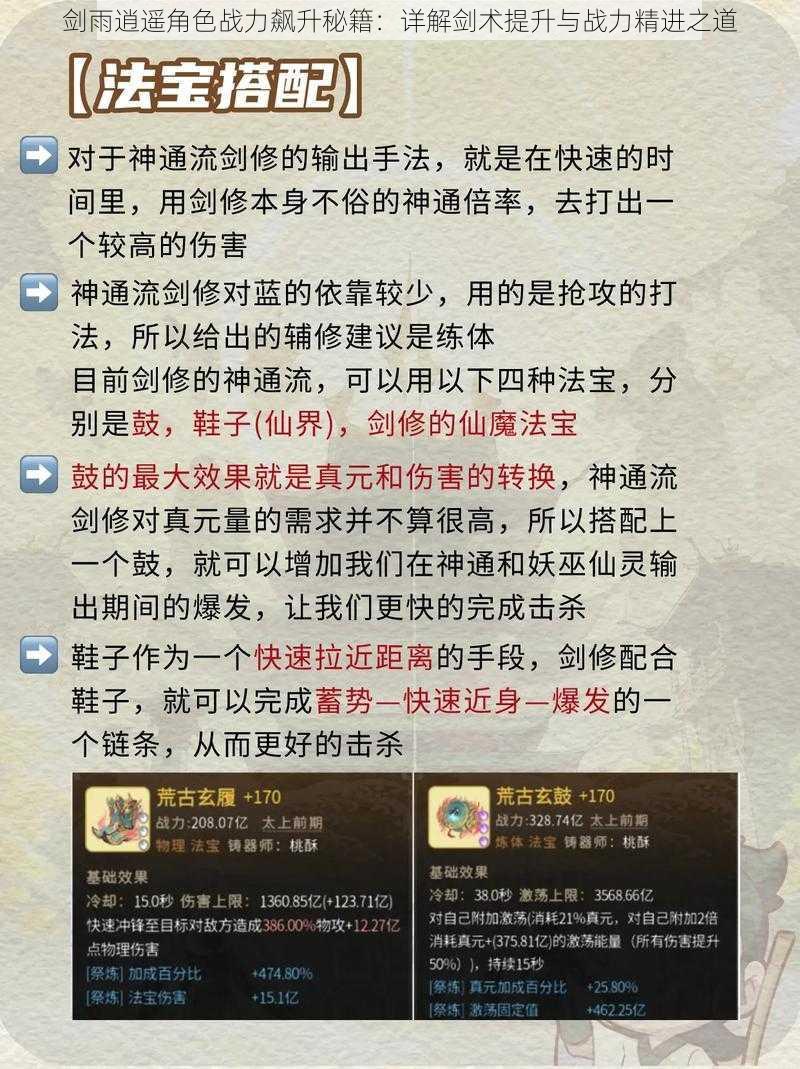 剑雨逍遥角色战力飙升秘籍：详解剑术提升与战力精进之道