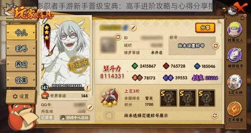 火影忍者手游新手晋级宝典：高手进阶攻略与心得分享指南